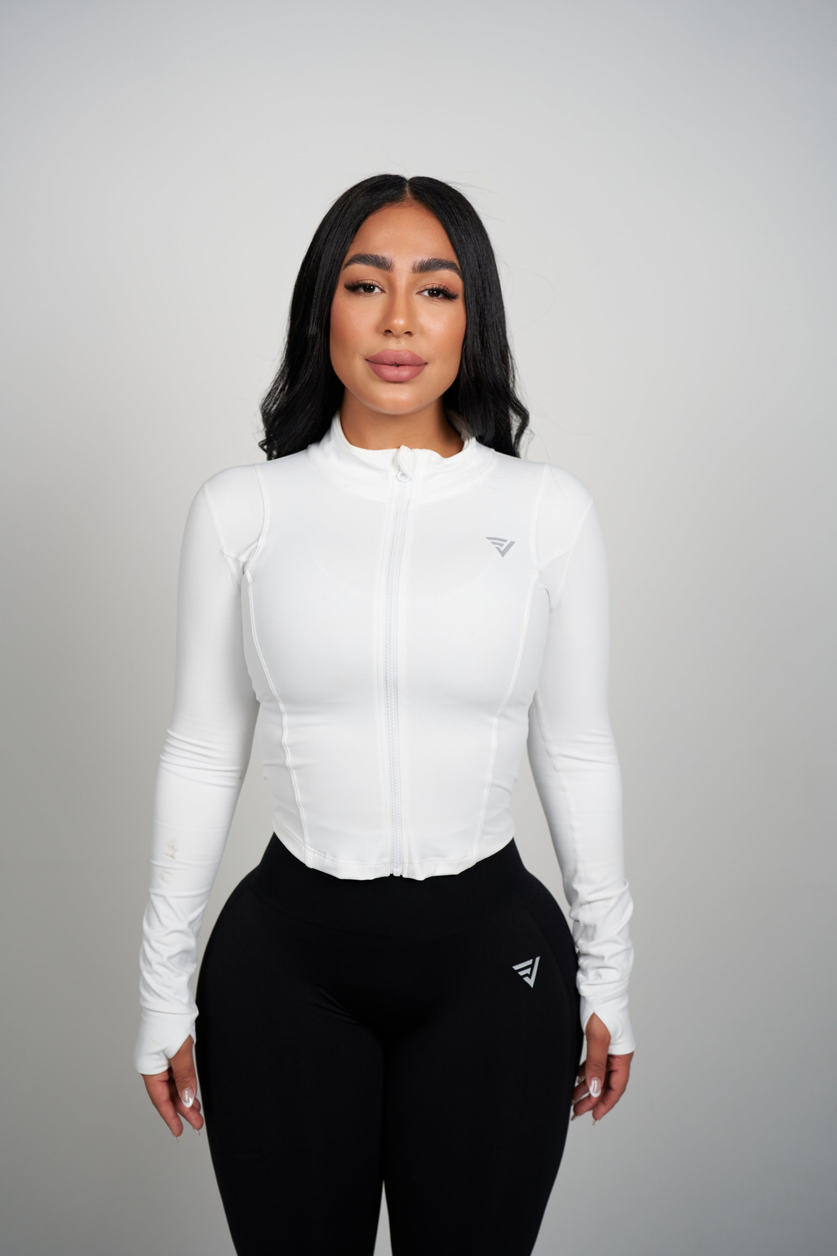 White waist Zipper Jacket