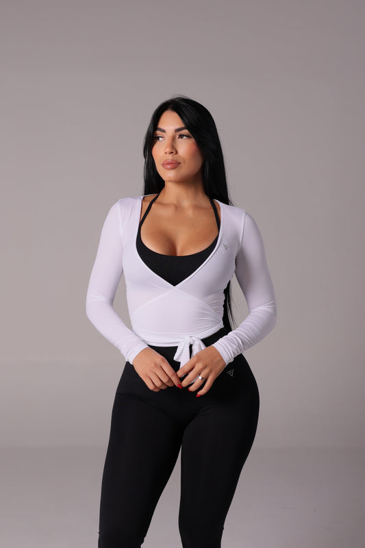 White wrap top